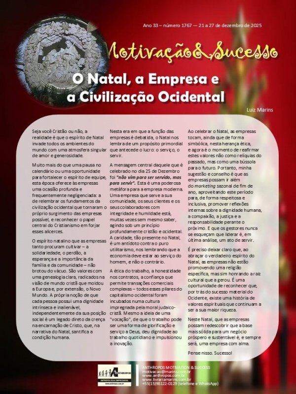 21 a 27 de dezembro - O Natal, a empresa e a civilização ocidental