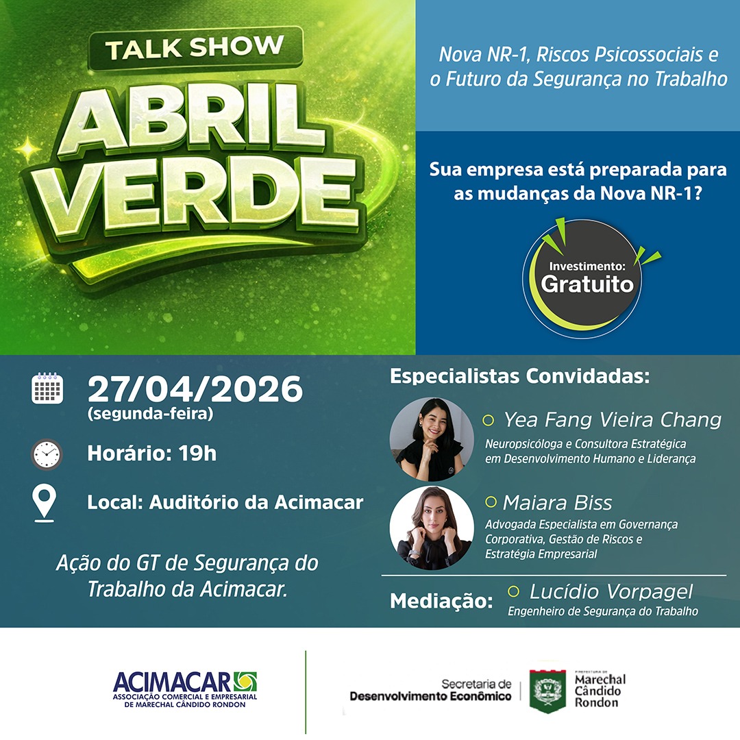 TALK SHOW ABRIL VERDE - Nova NR-1, Riscos Psicossociais e o Futuro da Segurança no Trabalho